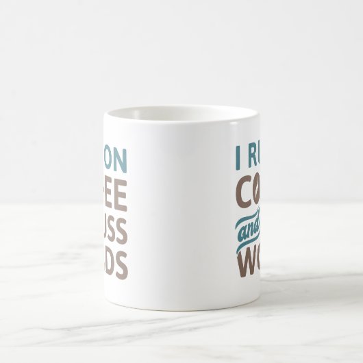 Mug Je Cours Sur Café Et Cuss Mots (Centre)