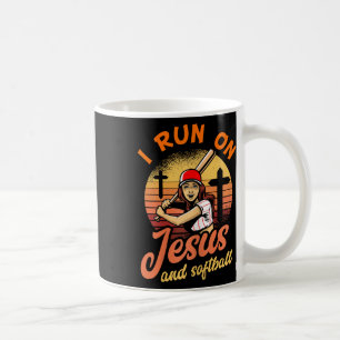 Mug Je Cours Sur Jésus Et Softball Christian Player Ca