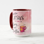 Mug Je cours sur Jésus, le chaos et le café (Devant gauche)