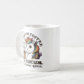 Mug Je cours sur le café et le sarcasme (Devant gauche)