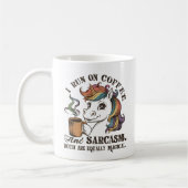 Mug Je cours sur le café et le sarcasme (Gauche)