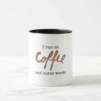 Mug Je cours sur le café et malédiction mots drôle