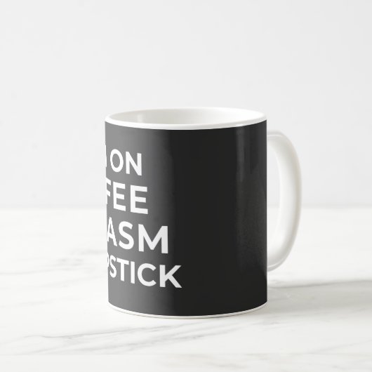 MUG JE COURS SUR LE CAFÉ SARCASM ET LIPSTICKETS - SARC (Devant droit)