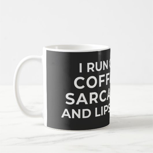 MUG JE COURS SUR LE CAFÉ SARCASM ET LIPSTICKETS - SARC (Gauche)