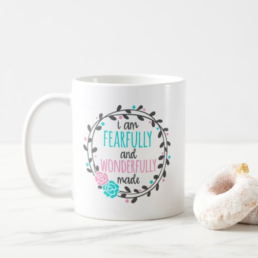 Mug Je craintivement et merveilleusement suis fait (Avec donut)