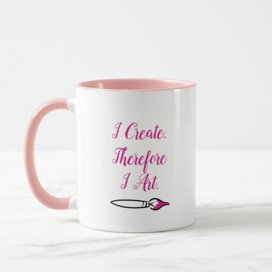 Mug JE CRÉE DONC I ART - ROSE de Jeff Willis Art (Gauche)