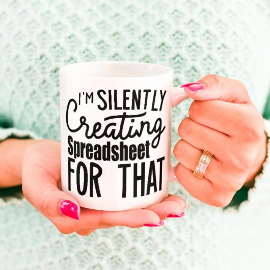 Mug Je crée silencieusement une feuille de calcul pour