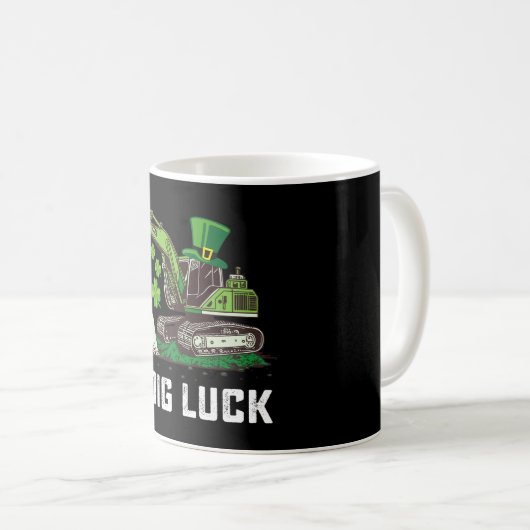 Mug Je creuse Excavateur de chance St Patrick's Day Ir (Devant droit)
