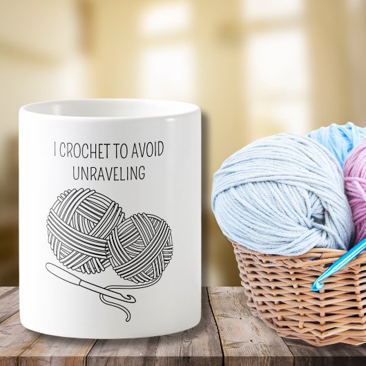 Mug Je Crochet pour éviter de démêler l'humour