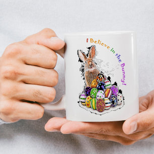 Mug Je crois au lapin ! Oeufs de lapin de Pâques