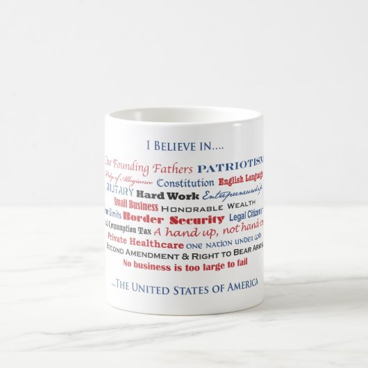Mug Je crois aux Etats-Unis (Centre)