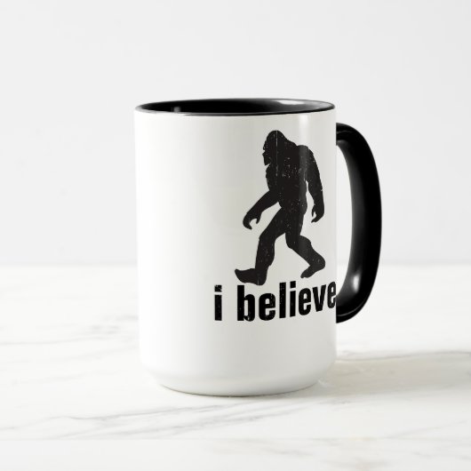 Mug Je crois - la silhouette noire (Devant droit)