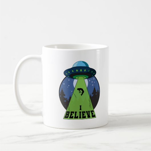 Mug Je crois que les soucoupes volantes UFO Alien Ufol (Gauche)