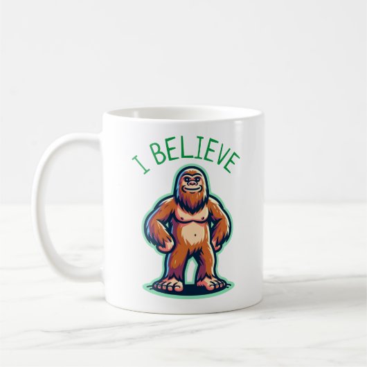 Mug Je Crois Sasquatch Bigfoot (Gauche)