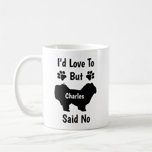 Mug Je customisais que j'adorerais mais mon chien malt (Gauche)