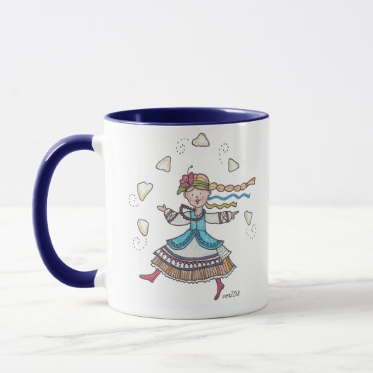 Mug Je danse pour Perogies, Pierogies, Ukrainien (Gauche)