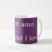 Mug Je déteste et j'aime - citation de Catullus (Devant droit)