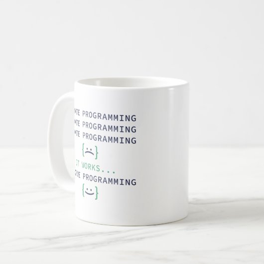 Mug Je déteste la programmation (Devant gauche)