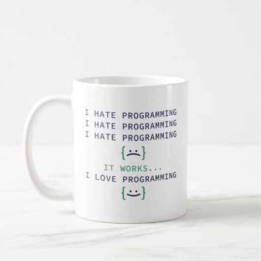 Mug Je déteste la programmation (Gauche)