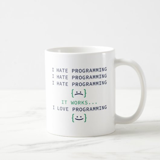 Mug Je déteste la programmation (Droite)