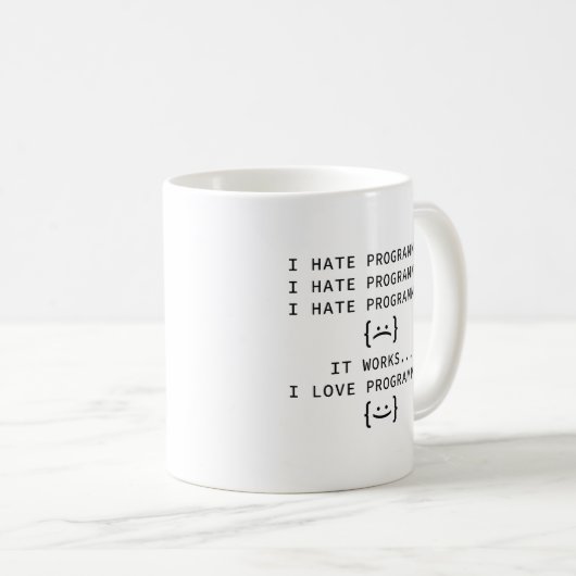 Mug Je déteste la programmation (Devant droit)