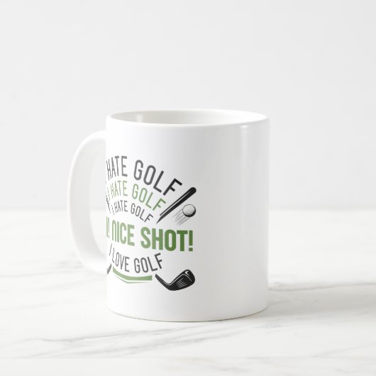 Mug Je déteste le golf (Devant gauche)