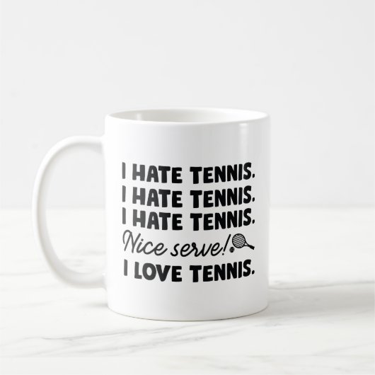 Mug Je déteste le tennis (Gauche)