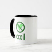 Mug Je déteste le texte vert brocoli (Devant gauche)