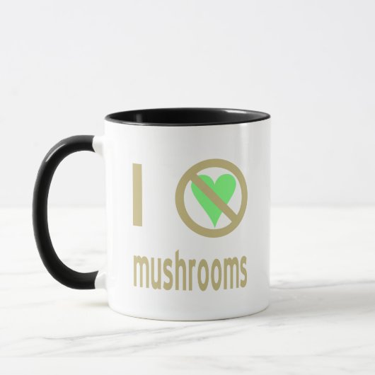 Mug Je déteste les champignons Pas d'amour (Gauche)