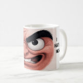 Mug "Je déteste les lundis" - Le visage en colère (Devant droit)
