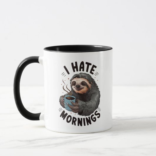 Mug Je déteste les matins Sleepy Sloth (Gauche)