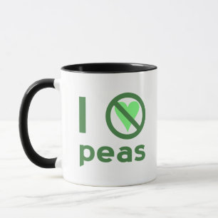 Mug Je déteste les petits pois Texte vert