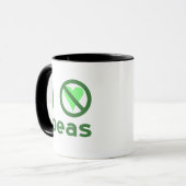 Mug Je déteste les petits pois Texte vert (Devant gauche)