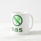 Mug Je déteste les petits pois Texte vert (Devant droit)