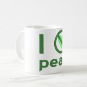 Mug Je déteste les petits pois Texte vert (Devant gauche)