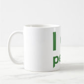 Mug Je déteste les petits pois Texte vert (Gauche)