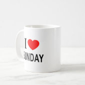 Mug Je ❤️ DIMANCHE J'AIME DIMANCHE JE ❤️ DIMANCHE (Devant gauche)