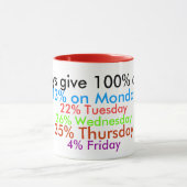 Mug Je donne toujours 100% au travail ! (Centre)