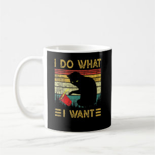 Mug Je Fais Ce Que Je Veux Chat Noir Vintage Chat Roug