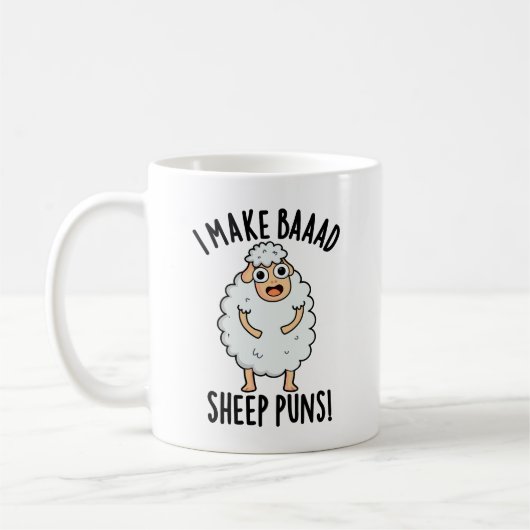 Mug Je Fais De Mauvais Puns De Moutons Drôle Animal Pu (Gauche)
