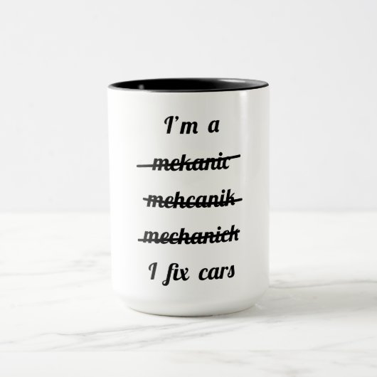 Mug Je fixe des voitures (Centre)