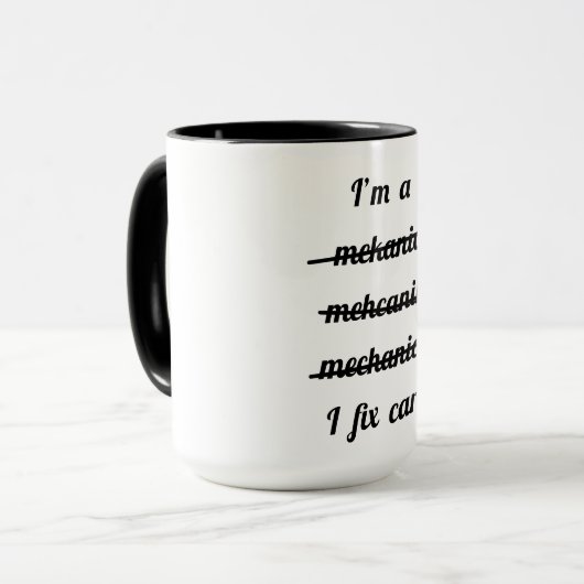 Mug Je fixe des voitures (Devant gauche)
