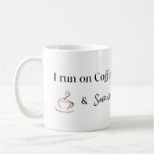 Mug Je fonctionne au café et au sarcasme, Cadeau amusa (Gauche)