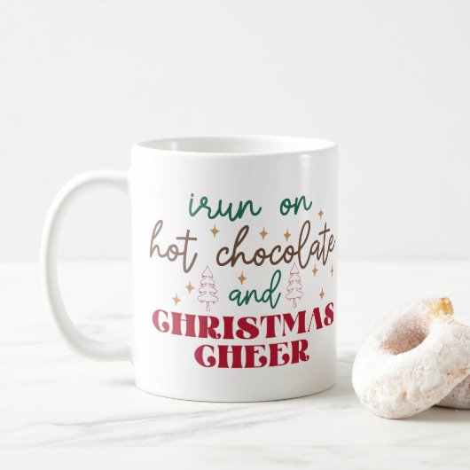 Mug Je fonctionne au chocolat chaud - Noël (Avec donut)