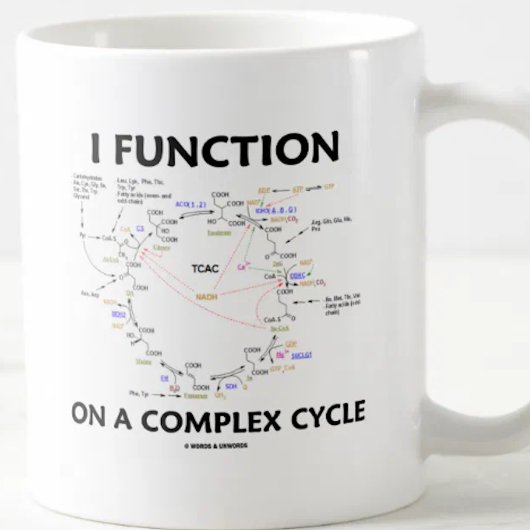 Mug Je fonctionne sur un cycle complexe (l'humour de