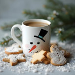 Mug Je fond pour toi | Frosty Jolly Snow Man Christmas<br><div class="desc">Célébrez la saison des fêtes magiques et festives avec nos tasses de fêtes personnalisées. Notre design moderne et fantaisiste de vacances dispose de notre propre main dessinée Frosty le visage de l'homme de neige. Un bonhomme de neige fantaisiste et amusant portant un chapeau haut, un nez de carotte et des...</div>