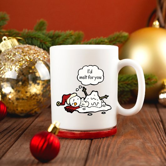 Mug Je fondrais pour toi ! Drôle Snowman tiré à la mai