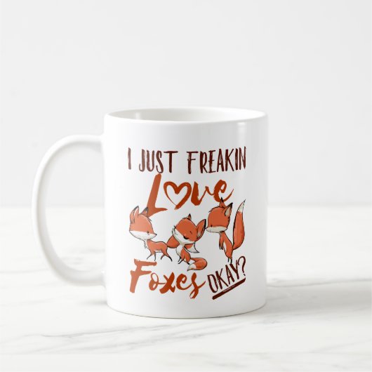 Mug Je Freaking Aimer Les Renards Mignons Fox Lover (Gauche)