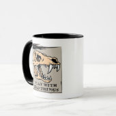 Mug "Je joue avec des choses mortes" Paléontologie Fos (Devant gauche)