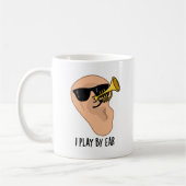 Mug Je Joue Par Ear Funny Music Pun (Gauche)